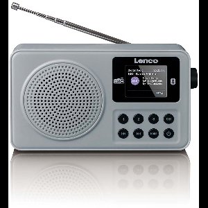 Lenco Radio met oplaadbare Batterij - Draagbare DAB+/FM Radio met Bluetooth - Noodpakket - PDR-034GY - Grijs