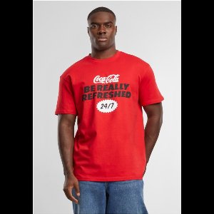 Merchcode Coca Cola - Coca Cola Refreshed Oversize Heren Tshirt - L - Rood
