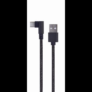 Haakse USB Type-C laad- & datakabel, 0.2 m, zwart