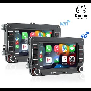2DIN Android 12 Autoradio met CarPlay & Android Auto – GPS – Wifi – Voor Volkswagen / Seat / Skoda – Touchscreen – Plug & Play