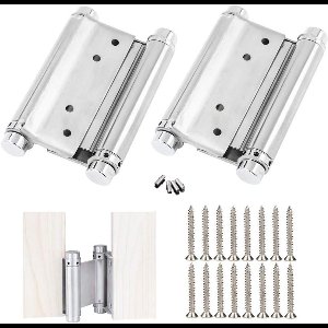 TOVBMUP RVS scharnieren geschikt voor vlakke deuren - 2-pack - 3 inch - Zware tweeweg veerscharnieren - Geschikt voor vlakke deurstangen, metalen deuren, zware deuren en houten deuren