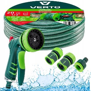 VERTO Tuinslang 20m 1/2" UV met Sproeier en Koppeling - Complete set