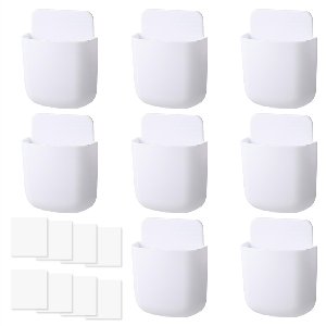 8 stuks Zelfklevende Wandhouder voor Afstandsbedieningen – ABS Organizer voor Smartphones, Pennen, Brillen en Kleine Voorwerpen, Ruimtebesparend, Geen Boren Nodig, Voor Woonkamer, Slaapkamer en Kantoor