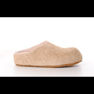 NAN-KU wol gevoerde dames slipper beige suède