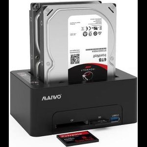 Maiwo K3082CR Dockingstation - USB 3.0 - 2,5 ", 3,5" SATA HDD SDD - SATAIII 6 Gbps - tot 14 TB - Zwart