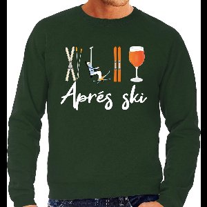 Bellatio Decorations Apres ski sweater voor heren - Apres Ski - groen - wintersport - snowboarden S