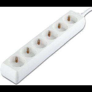 V-TAC VT-1106-2 Adapters & Contactdozen - 6-polig - Verlengcontactdoos - IP20 - Wit - 1,5 m draad