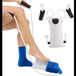 Solacis - Sokaantrekker - Sokaantrekker hulp - Sok aantrekhulp - Aantrekhulp voor sokken - Wit - Aankleedhulp - Sock Slider - Praktisch voor senioren, zwangeren vrouwen of invaliden!