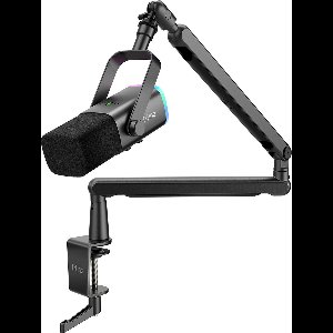 FIFINE - TAM8 - USB / XLR Studio microfoon - Flexibele Arm ( BM88 ) - Met kabelgoot - Geschikt voor PC/PS4/PS5 - RGB - Podcast - Gaming - Streaming - Zwart