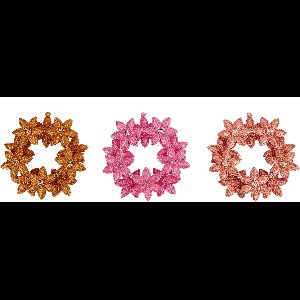 5.3 inch Star Wreath Orna X 3. I 5x5x10 cm kerstornament