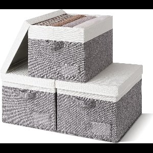 JGS ® Opvouwbare Opbergdozen met Deksel en Handgrepen voor Gemakkelijk Gebruik in Huis