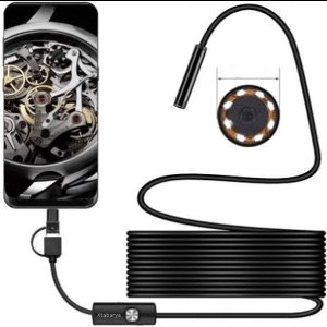 Xtabarya HD Camera 1200P 8mm 1M Semi-Rigide USB Endoscoop Type C Borescope Inspectie Camera voor Android Smartphone Windows