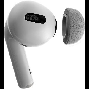 Foam eartips geschikt voor Airpods Pro (2) - licht grijs - 6× Large - zachte memory foam opzet oortjes - foamigo®