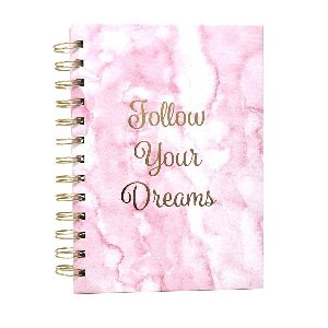 Inspiratie Notitieboek Marmer Roze Spiraal Gebonden Gelabeld Schrijfblok Dagboek