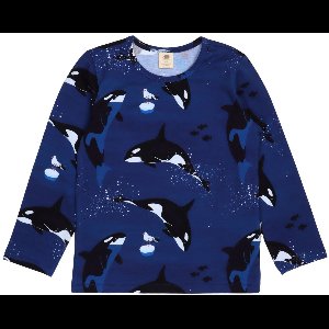 Walkiddy® Kinder Shirt – Jongens & Meisjes – Playful Orcas serie – Maat 110 – GOTS-gecertificeerd Biologisch Katoen