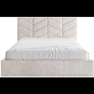Vente-unique Bed met opbergruimte stof crème 140 x 190 cm