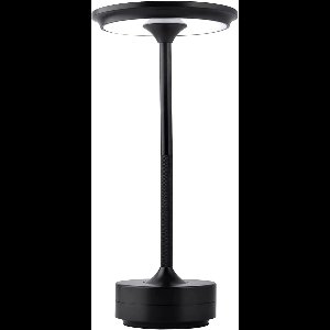 Oplaadbare LED Tafellamp, USB-C, 1800 mAh Dimbare Waterproof Draadloze Sfeerlamp met Touch Bediening, oplaadbare ronde metalen lamp met aanraakbediening, Woonkamer, Restaurant en Bar, Zwart