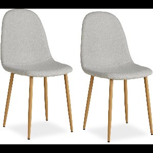 Homestyle4u Eetkamerstoelen van Linnen - 2 Stoelen - Grijs