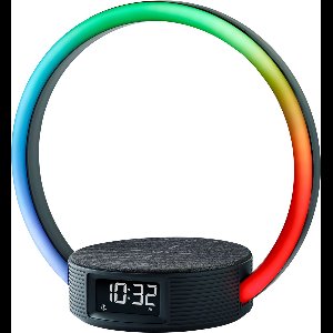 Beurer WL 65 Wake-up Light – LED – Design Lichtwekker & Snellader Smartphone – Zonsopgang- & Zonsondergang simulatie – 10 Watt Qi Snellader – Leeslamp & Sfeerlicht vele LED kleuren – 11 Melodieën - 3 Jaar Garantie