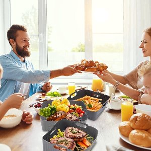 Stunq® Cecotec 21 cm siliconen vorm voor heteluchtfriteuse, 2 stuks airfryer-accessoires, XXL siliconen bakvorm voor Cosori 5,5 l/4,7 l, Cecotec 6 l, herbruikbaar in plaats van bakpapier voor