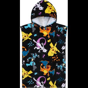 Pokémon badhanddoek met kap voor kinderen en jongeren - absorberend katoen - anime poncho voor zwembad en strand