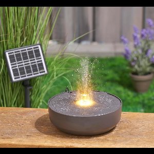 Zonne-energie Tuinfontein met LED Verlichting - Duurzaam, Decoratief en Milieuvriendelijk