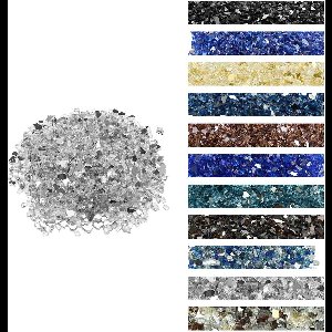 VEVOR Vuurglas 4,5 KG Glazen Stenen 12,7MM Haardglas Glazen Stenen Decoratieve Stenen Zwart