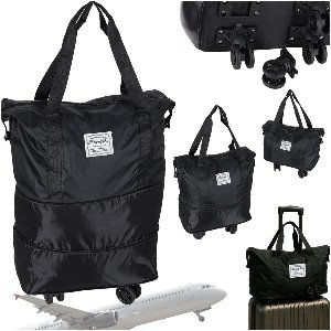 Opvouwbare Reistas op Wielen – Zwart – 3-in-1 Formaat – Waterdicht & Lichtgewicht