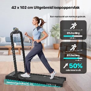 FlexRun Pro 3-in-1 Smart AI Loopband met TicSports App – Opvouwbare Elektrische Loopband met 6% Helling, 2.5 PK, Bluetooth, LED Display, Afstandsbediening & Onder-Bureau Functie – Compacte Thuis- & Kantoorloopband 124x64x113 cm – Novihome