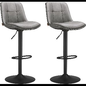 Barkruk – Set van 2 – Met voetenbank – Duifgrijs