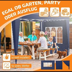 KESSER® 2x Zijwanden voor 3x3m Gazebo - Opvouwbare Gazebo | Opvouwbaar | Ruimtebesparend | Opbergbaar