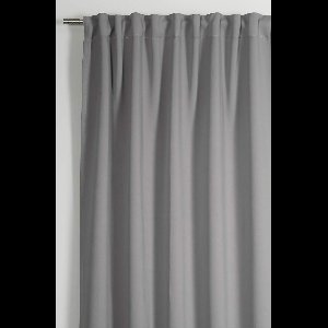 Lang gordijn met gordijnband - sfeervolle raamdecoratie - 1 stuk - grijs - 100% polyester - 140 x 245 cm