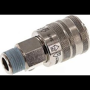 Vernikkeld Messing DN 7.8 Safety Luchtkoppeling Snelkoppeling R 3/8 inch Buitendraad - CLS7-M-BN-SE-038