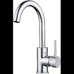 Saqu Crossed wastafelmengkraan met ronde uitloop chroom