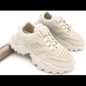 Shoekueen Dames Sneakers Beige 38