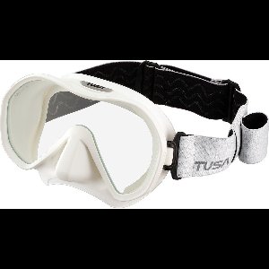 TUSA Zensee – Máscara de mergulho premium com lente integrada, visão panorâmica, design leve e comfortabele stoffen maskerband – Wit – M1010F QW