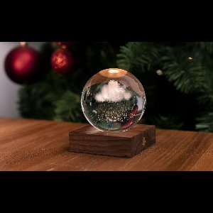 Gingko - Amber Crystal Ball Night Light - Rain Cloud