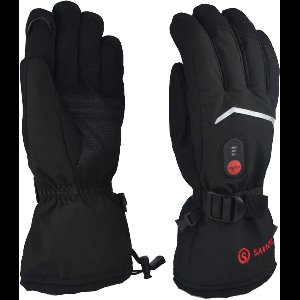Savior Heat - Verwarmde Handschoenen - Elektrische Verwarmde Handschoenen - Winter Ski Verwarmde Handschoenen - Verwarmde Motorfiets Handschoenen - Geitenleer - 3 Shift Temperatuurregeling - Waterdicht - Maat L - Zwart