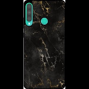 Smartphonica Telefoonhoesje Geschikt voor Huawei P40 Lite E met marmer opdruk - TPU backcover case black marble design - Zwart geschikt voor Huawei P40 Lite E