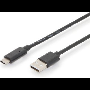 Digitus AK-300148-030-S USB-kabel 3 m USB 2.0 USB C USB A Zwart