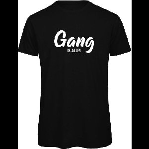 Gang is alles wintersport t-shirt zwart S - wit - soBAD. | Foute apres ski outfit | kleding | verkleedkleren | wintersport t-shirt | wintersport dames en heren