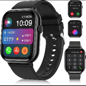 SAMTECH Smartwatch Pro - Heren & Dames – horloge – met HD Touchscreen - Stappenteller, Calorie Teller, Slaap meter – Geschikt voor iOS, Android en meer - Zwart