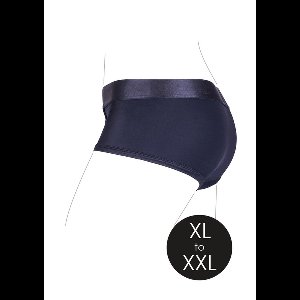 Ouch! by Shots - Vibrating Strap-on Brief - XL/XXL - Black