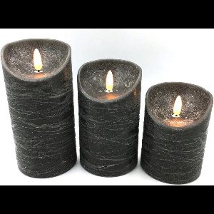 FEDEC LED Kaarsenset - Afstandsbediening - Simulatie vuur - 3 Delig