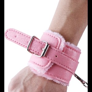 Gevoerde handboeien Bedboeien met ketting Roze