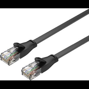 WL4 CAT6UTPFLB10 zeer platte UTP netwerkkabel Cat6 Gigabit patchkabel 100% koper kern 10 meter zwart