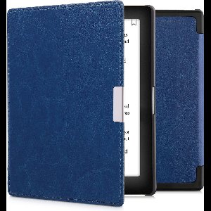 kwmobile e-reader hoesje geschikt voor Kobo Aura Edition 1 hoes - E reader flip case met magnetische sluiting - Ereader cover in blauw