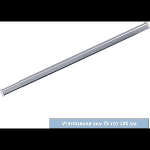 AquaVive douchestang verstelbaar 75-125 cm – Klembevestiging – Ovaal – Chroom – Roestvrij aluminium