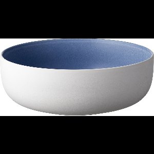 Studio Round North slakom, saladekom keramiek, serveerschaal modern, 25 cm, 1 stuk, matte white/matte river