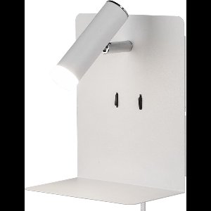 LED Wandlamp - Trion Elonant - 6W - Warm Wit 3000K - USB Oplaadfunctie - Mat Wit - Aluminium